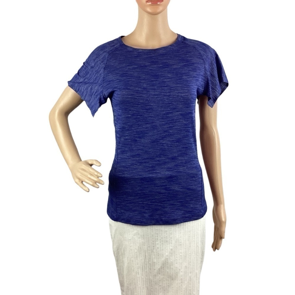 Lululemon &go Take-Off Tee Size 2 Heathered Sapphire Blue